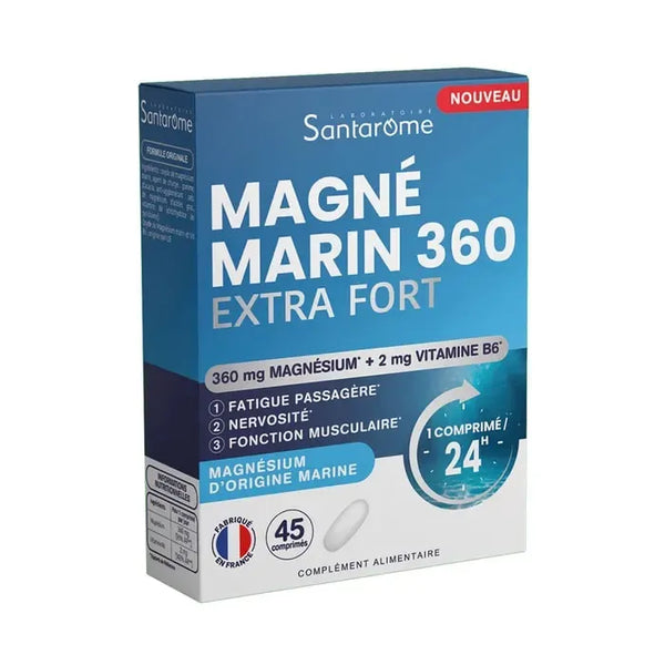 SANTAROME Magné Marin 360 Extra Fort - Magnésium & Vitamine B6, 45 comprimés