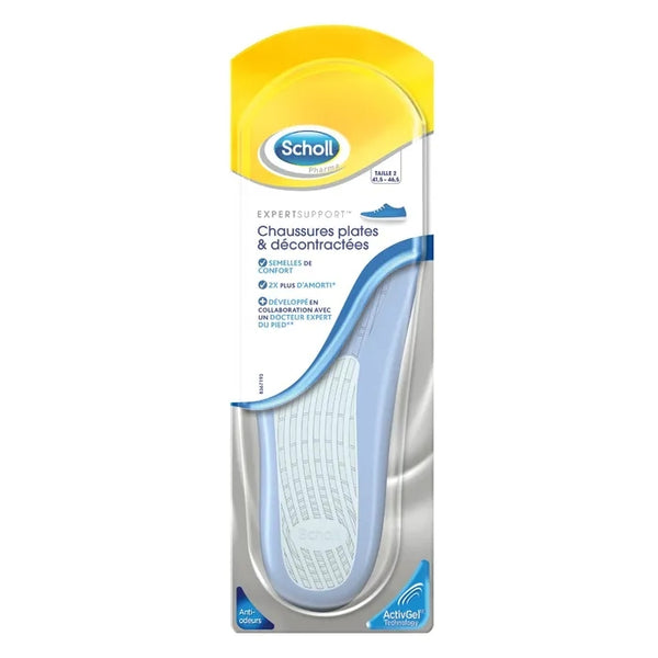 SCHOLL EXPERTSUPPORT - Semelles de Confort Chaussures Plates et Décontractées - Pointure - 41,5-46,5