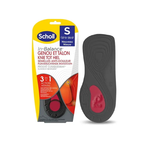 SCHOLL IN-BALANCE - Semelles Anti-Douleur Genou et Talon - Pointure 37-39,5