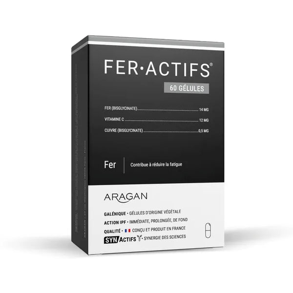ARAGAN SYNACTIFS - FERACTIFS® - Anti-Fatigue - Fer, Vitamine C - 60 gélules