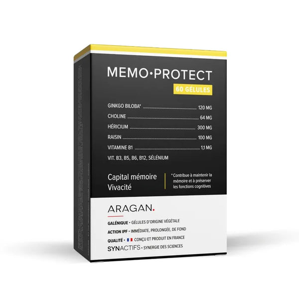 ARAGAN SYNACTIFS - MEMOPROTECT® - Mémoire - Gingko Biloba - 60 gélules