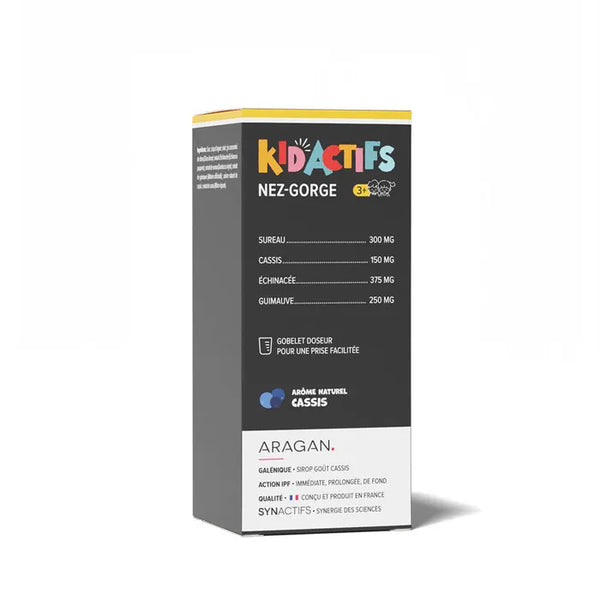 ARAGAN KIDACTIFS NEZ/GORGE - Confort de la Gorge & Bien-Être Respiratoire, 125 ml