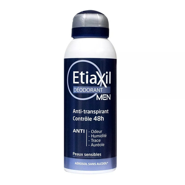 ETIAXIL MEN - Déodorant 48H Contrôle Extrême Spray - Peaux Sensible, 150ml