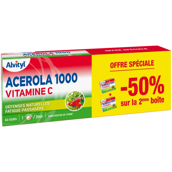 ALVITYL ACEROLA 1000 - Vitamine C, 2x30 comprimés