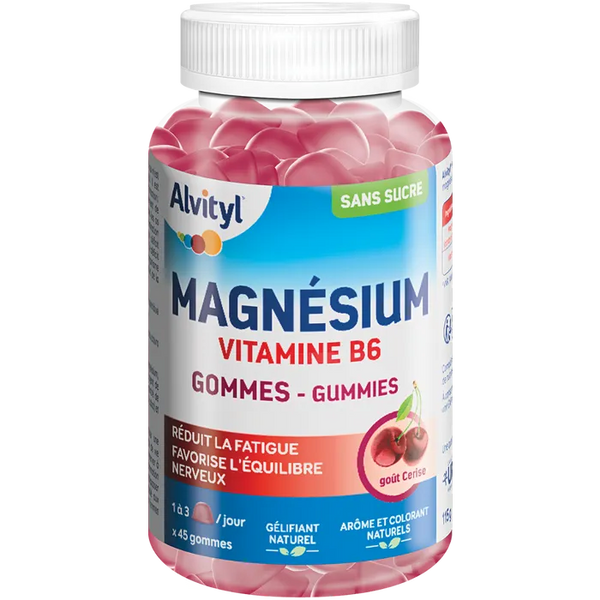 ALVITYL MAGNESIUM - Vitamine B6, 45 gummies Goût cerise