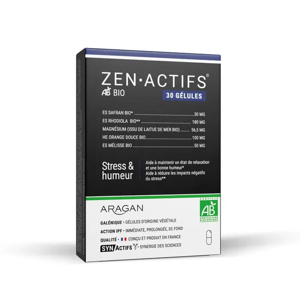 ARAGAN SYNACTIFS - ZENACTIFS® BIO - Anti-Stress, 30 gélules