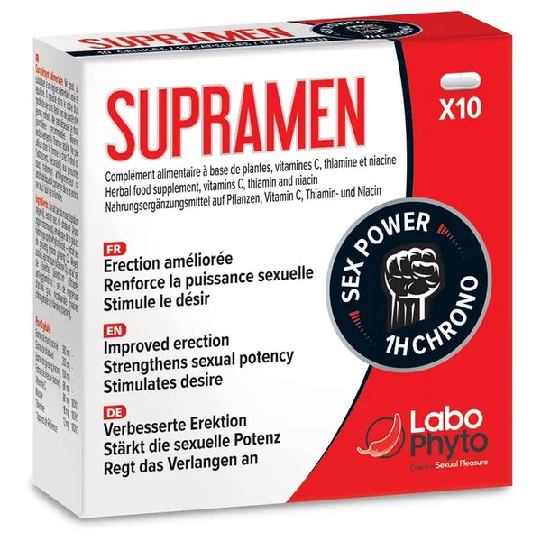 LABOPHYTO SUPRAMEN - Stimulant Sexuel Rapide, 10 Gélules