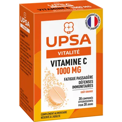 UPSA VITALITE - Vitamine C 1000mg, 20 comprimés effervescents