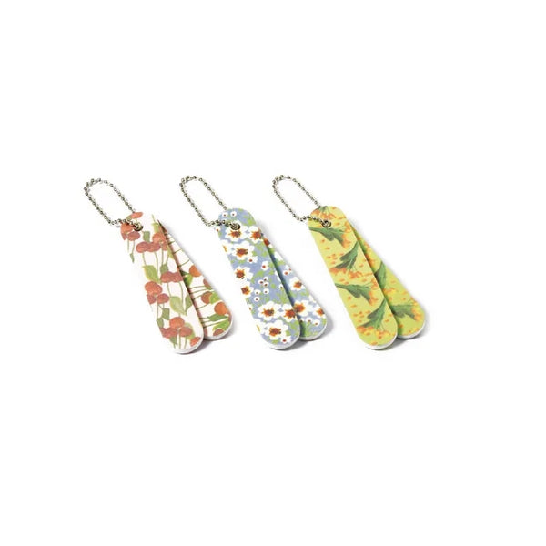 ALTESSE Lime à Ongles Emeri Motif Fantaisie Aléatoire - Format Voyage avec Chaînette, lot de 2 pièces