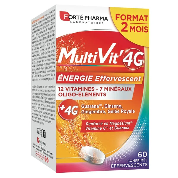 FORTE PHARMA MultiVit' 4G Énergie Effervescent, 60 Comprimés Effervescents