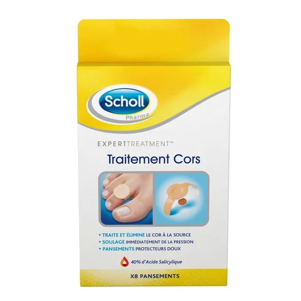 SCHOLL EXPERTREATMENT - Pansements Coricides Traitement Cors, 8 Unités