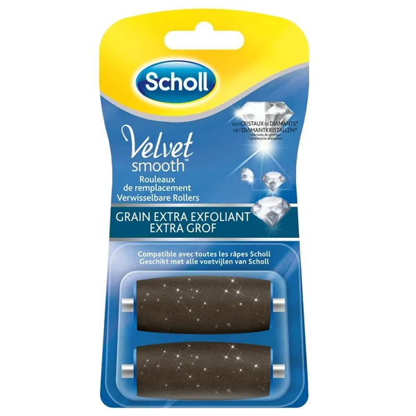 SCHOLL VELVET SMOOTH - Rouleaux de Remplacement, Extra Exfoliant, 2 Unités