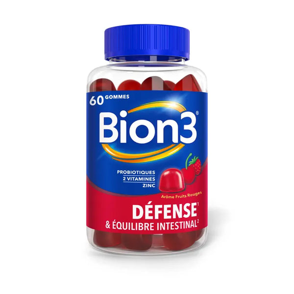 BION3 DÉFENSE - Soutien du système immunitaire, Probiotiques, Vitamine C, B3, Zinc, 60 gommes