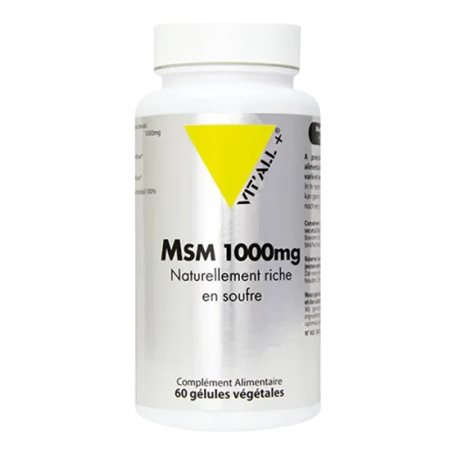 VITALL+ MSM 1000mg - Naturellement riche en Souffre, 60 gélules