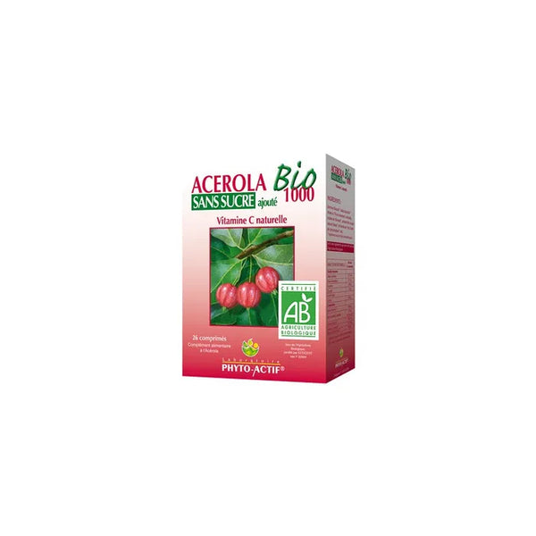 PHYTO-ACTIF Acérola Sans Sucre 1000 AB - 26 comprimés