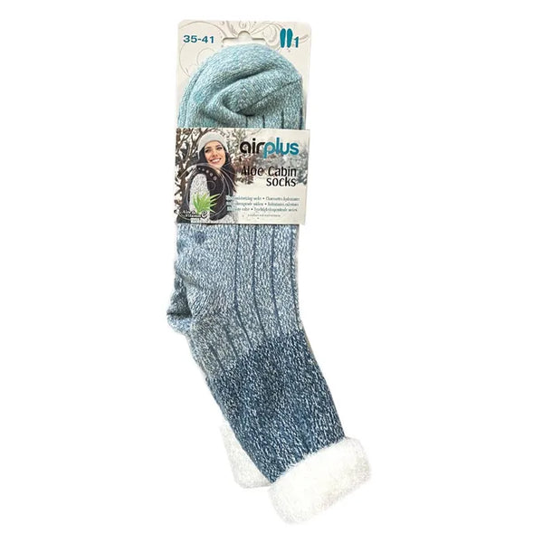 AIRPLUS Aloe Cabin Chaussettes Hydratantes Cocooning - Bleu - Pointure 35 - 41, 1 Paire