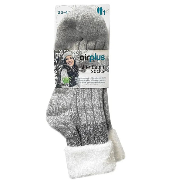 AIRPLUS Aloe Cabin Chaussettes Hydratantes Cocooning - Gris - Pointure 35 - 41, 1 Paire
