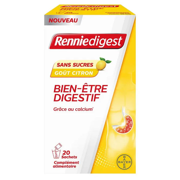 BAYER Renniedigest - Bien-être Digestif - Goût Citron, 20 Sachets