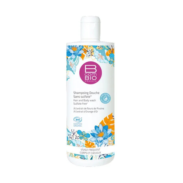 BCOMBIO Shampoing Douche Sans Sulfate Bio - Corps & Cheveux, 500ml
