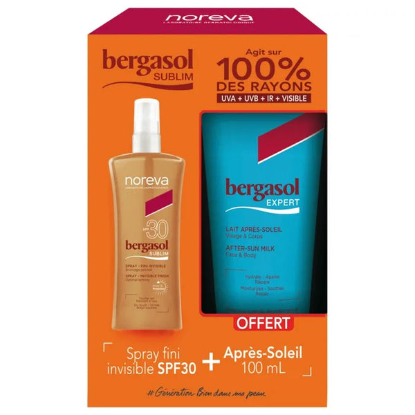 NOREVA BERGASOL SUBLIM - Coffret Spray Solaire SPF30 125ml + Lait Après-Soleil 100ml Offert