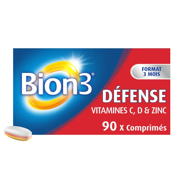 BION3 DÉFENSE - Soutien des Défenses Immunitaires Vitamines C D & Zinc, 90 comprimés