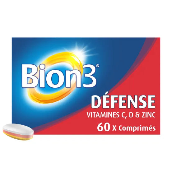 BION3 DÉFENSE - Soutien des Défenses Immunitaires Vitamines C D & Zinc, 60 comprimés