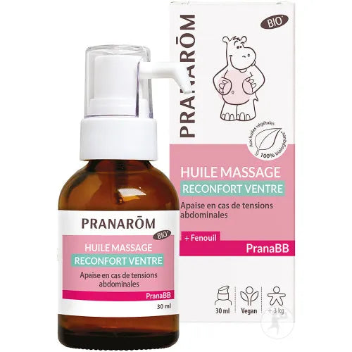 PRANAROM PRANABB Huile de Massage Réconfort Ventre Bio, 30ml