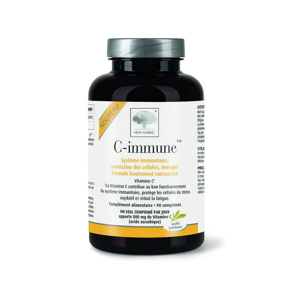 NEW NORDIC C-IMMUNE - Vitamine C - Système Immunitaire, Protection des Cellules et Energie, 90 Comprimés