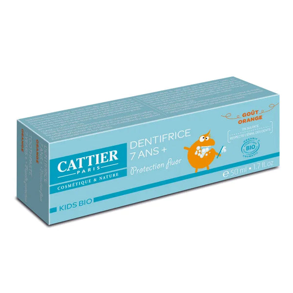 CATTIER KIDS BIO -Dentifrice Enfant Goût Orange 7 ans+ Bio, 50ml