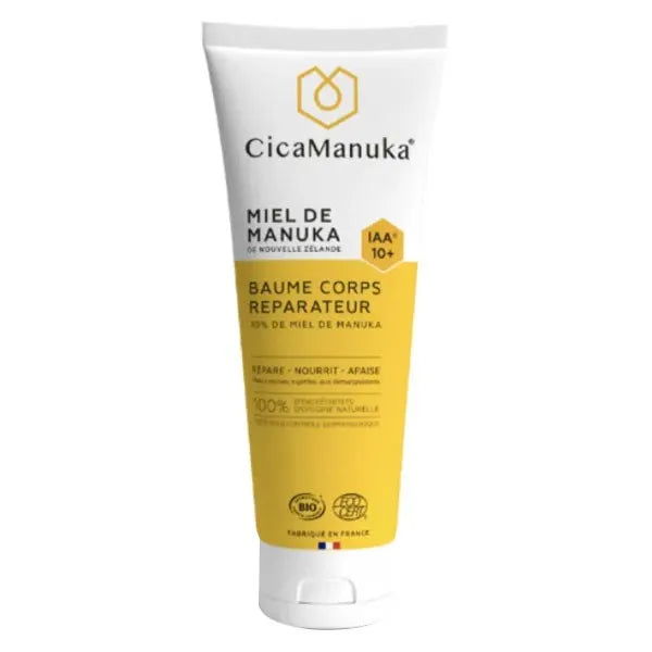 CICAMANUKA Baume Corps Réprateur au Miel de Manuka Bio - Peaux Sèches et Sensibles, 200ml