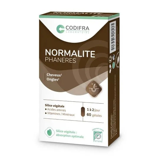 CODIFRA NORMALITE PHANERES - Cheveux et Ongles, 60 gélules