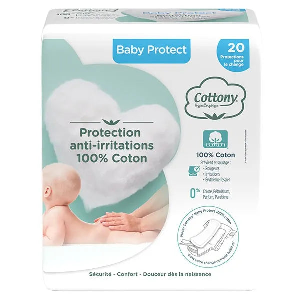 COTTONY BABY PROTECT - Protections pour le Change de Bébé, 24 unités
