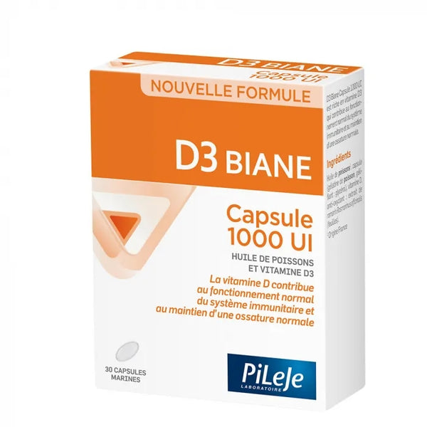 PILEJE D3 Biane 1000UI, 30 Capsules Marines