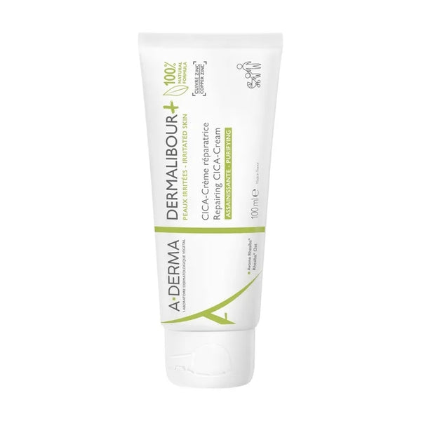 A-DERMA DERMALIBOUR+ - CICA-Crème Réparatrice Assainissante - Visage et Corps - Peaux Irritées, 100ml