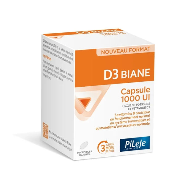 PILEJE D3 Biane 1000 UI, 90 capsules