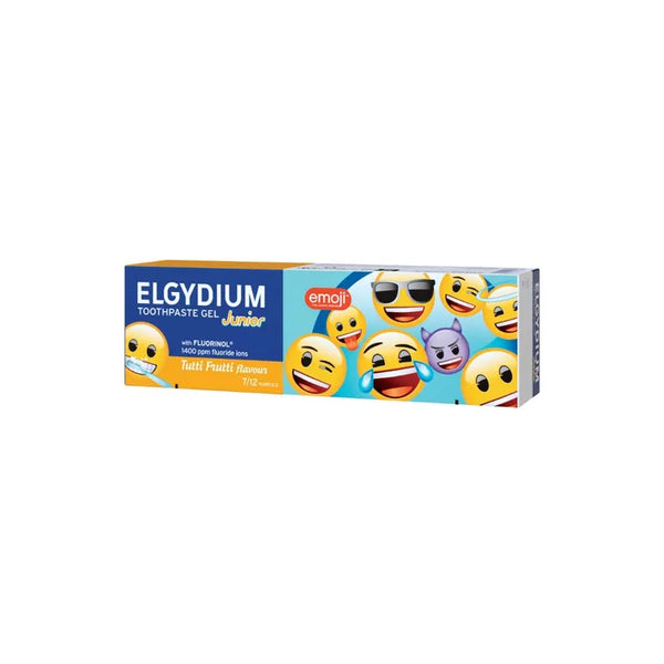 ELGYDIUM JUNIOR - Gel Dentifrice Emoji Tutti Frutti 7-12 ans, 50ml