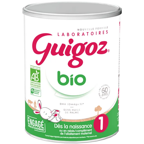 GUIGOZ BIO - Lait en Poudre 1er Âge - Dès la Naissance jusqu'à 6 mois, 800g