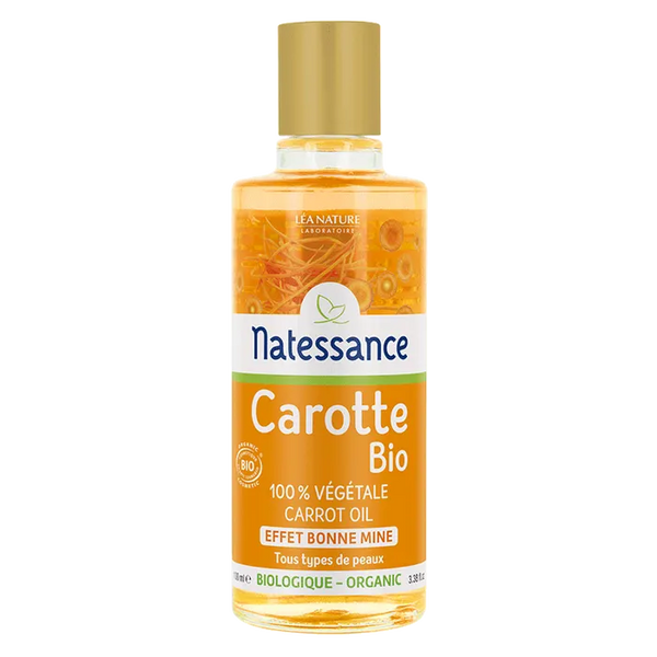 NATESSANCE Huile de Carotte Bio - Visage et Corps - Tous Types de Peaux, 100ml