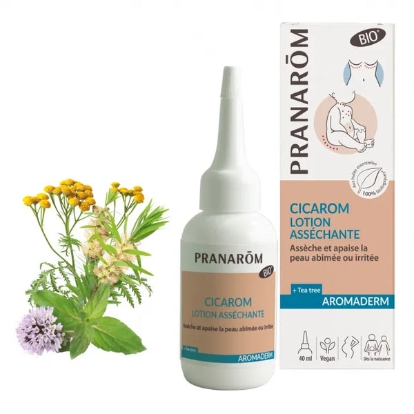 PRANAROM CICAROM - Lotion Asséchante Bio - Corps - Peaux Irritées ou Abîmées, 40ml