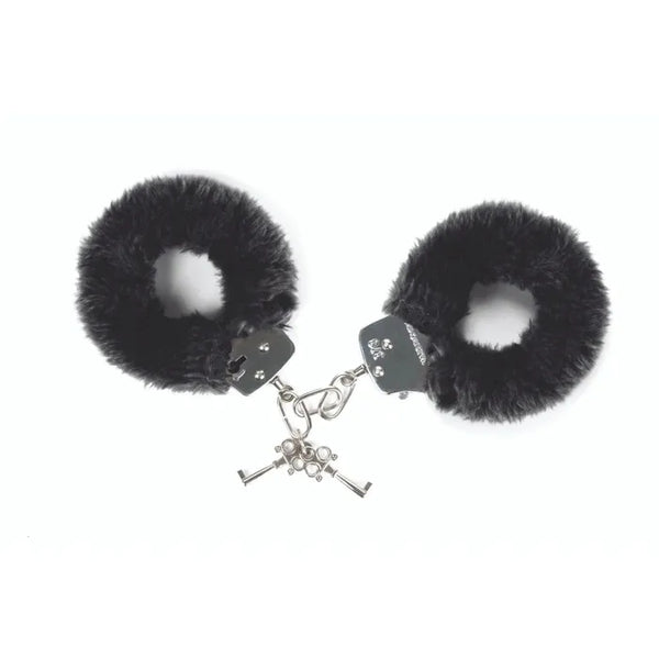 LOVE TO LOVE ATTACH ME - Menottes en Fausse Fourrure Noire