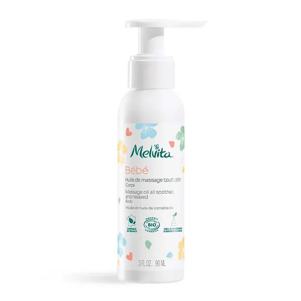 MELVITA BÉBÉ - Huile de Massage Tout Câlin Bio - Corps - Tous Types de Peaux, 90ml