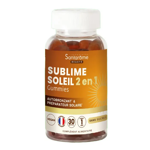 SANTAROME Sublime Soleil 2 En 1 - Autobronzant Et Préparateur de Soleil, 30 gummies