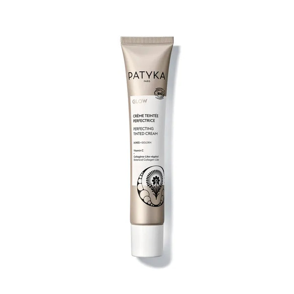 PATYKA GLOW - Crème Teintée Perfectrice Bio - Teinte Dorée - Visage - Tous Types de Peaux, 40ml