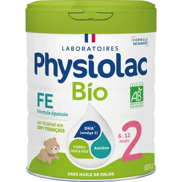 PHYSIOLAC PHYSIOLAC BIO - Lait de Suite 2ème Âge Formule Epaissie Bio - De 6 à 12 mois, 800g