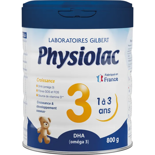 PHYSIOLAC Lait de Croissance 3ème Âge - De 1 à 3 ans, 800g
