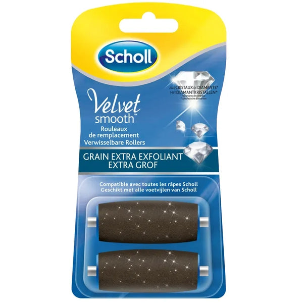 SCHOLL Rouleaux de Remplacement Velvet Smooth Grain Ultra Exfoliant, 2 unités