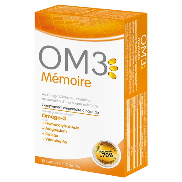 ISODIS NATURA OM3 Mémoire, 15 capsules + 15 gélules