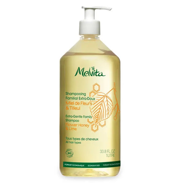 MELVITA Shampooing Douche Familial Extra-Doux, 1L