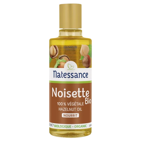 NATESSANCE Huile de Noisette Bio - Visage - Peaux Sèches, 100ml