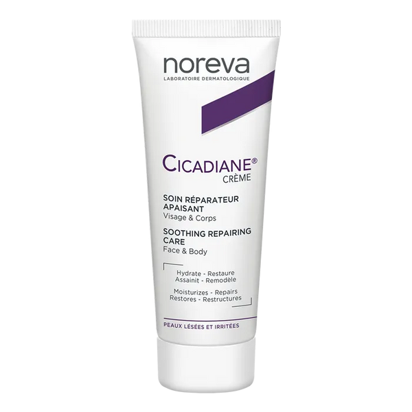 NOREVA CICADIANE - Crème Soin Réparateur Apaisant - Visage et Corps - Peaux Lésées et Irritées, 40ml